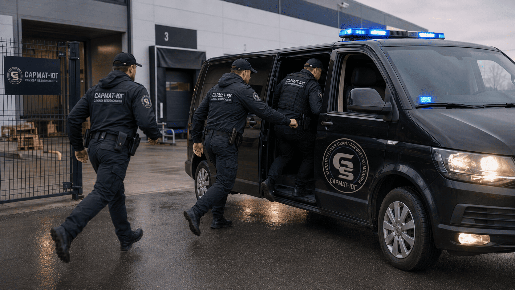 Оперативная группа Сармат-Юг у служебного автомобиля